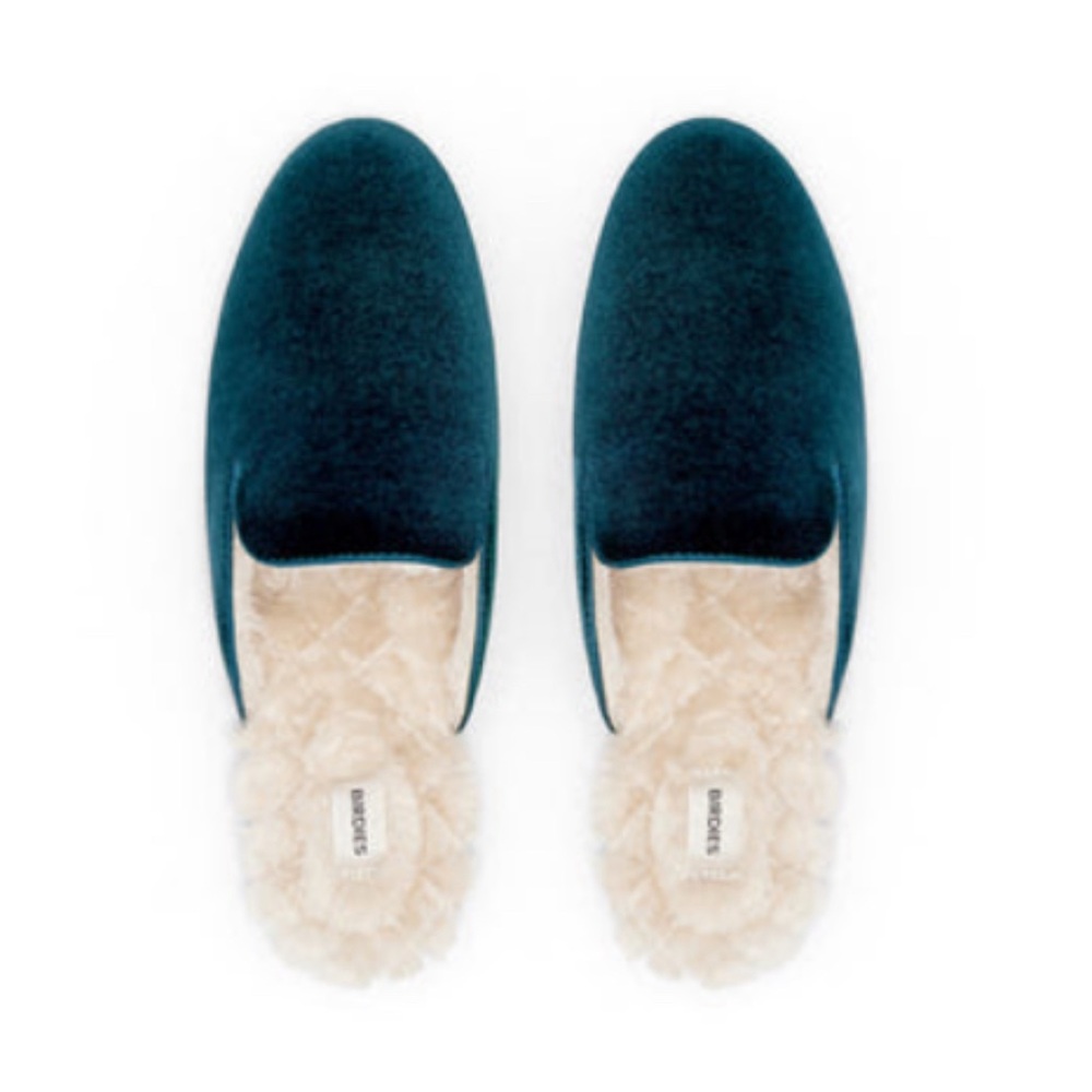 Birdies - The Phoebe - Emerald Faux Fur Slippers